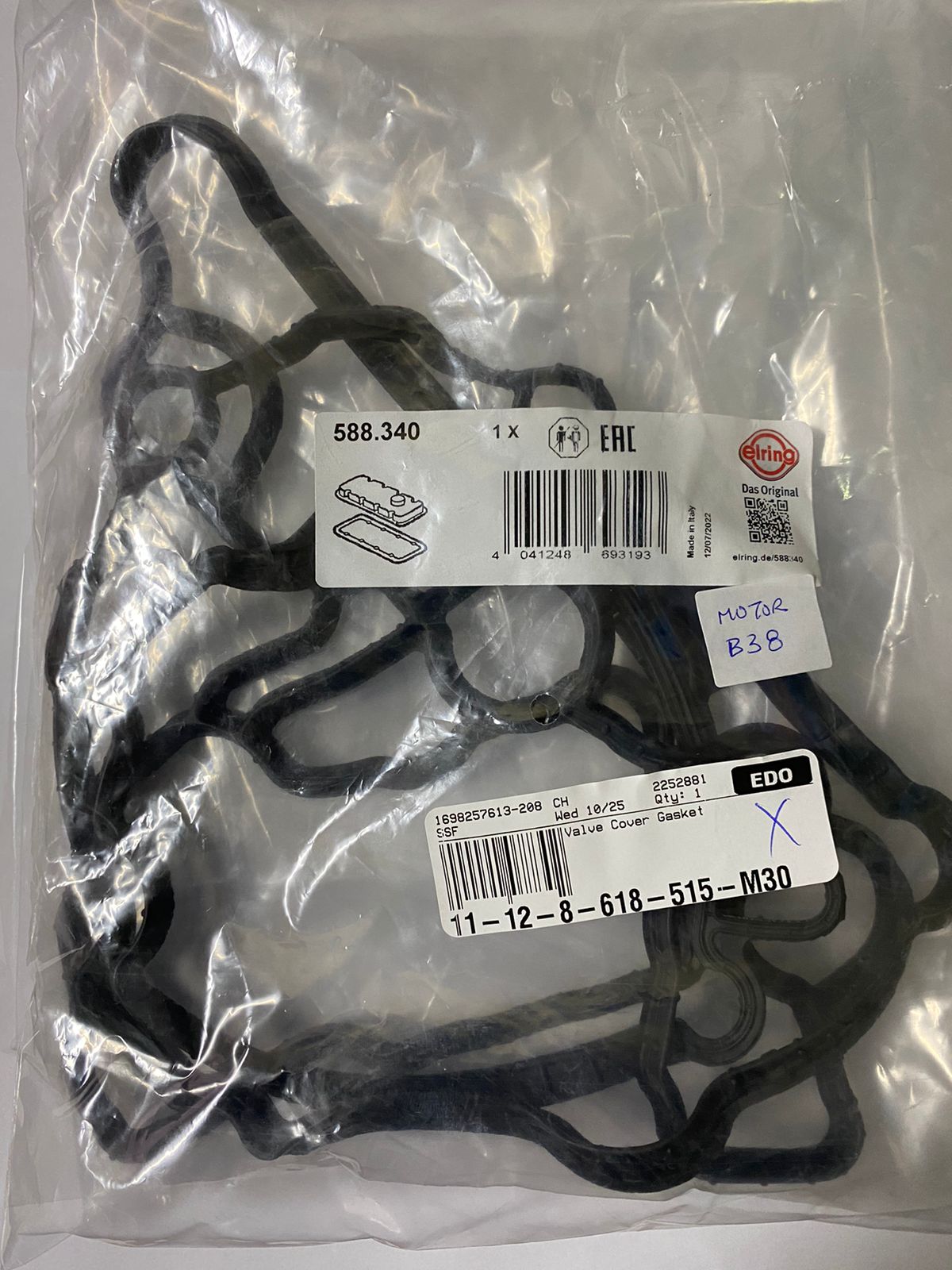 Empaque de tapa de balancines BMW Motor B38