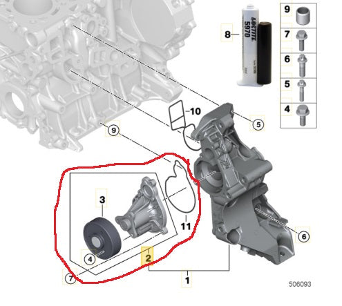 Bomba de agua BMW B38 Serie 1 2 3 4