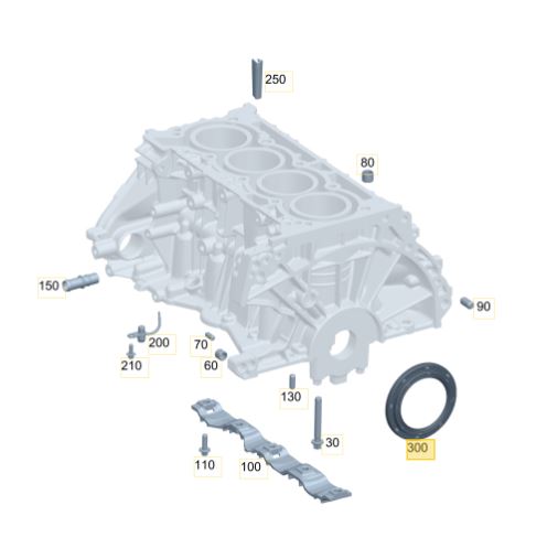 Reten de cigueñal Mercedes Benz Motor 282 delantero