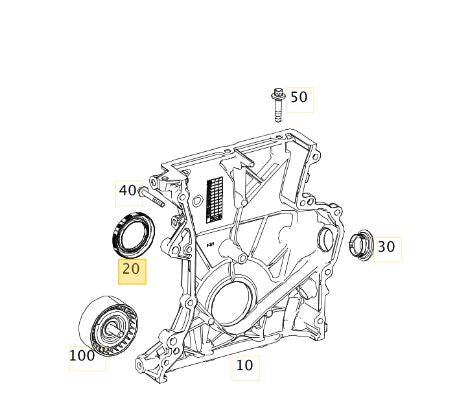 Reten de cigueñal Mercedes Benz Motor 270 posterior
