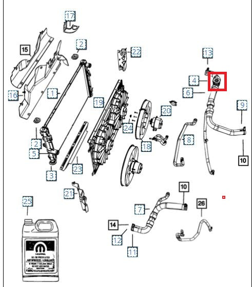 Adaptador Manguera salida del radiador Jeep Compass / Patriot