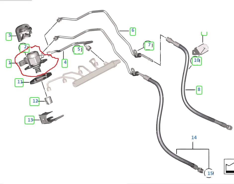 Bomba de alta presión de combustible BMW motor N20 13518604229