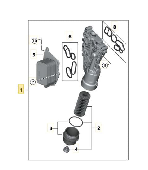 Enfriador de aceite BMW X1 X2 y serie 2 Motor B38 B48