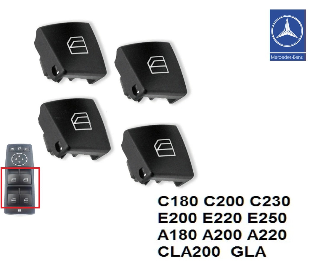 tapa de tecla interruptor de lunas electricas de 4 pz/set para mercedes-benz W204
