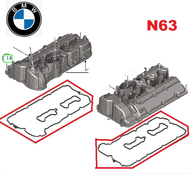 Empaque de tapa de balancines BMW  Motor N63 X5 X6 serie  5 6 7