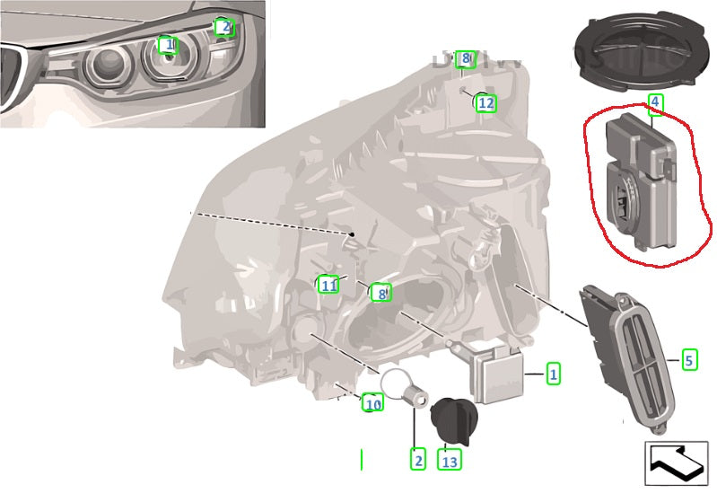 Modulo de control Luz Xenon BMW ORIGINAL para varios modelos