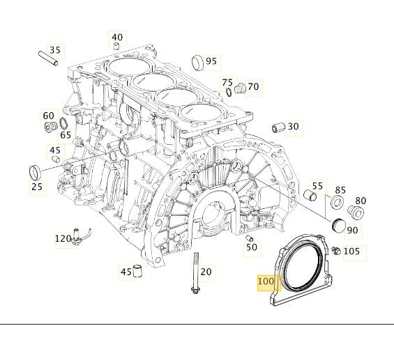 Reten de cigueñal Mercedes Benz Motor 270 posterior