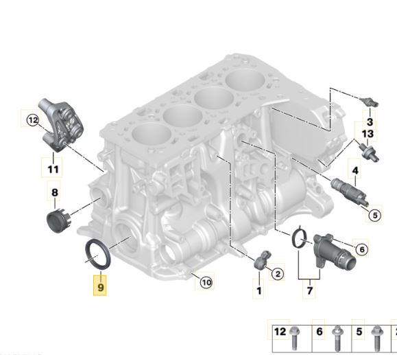 Reten de cigueñal BMW  Motor  B48 delantero y posterior