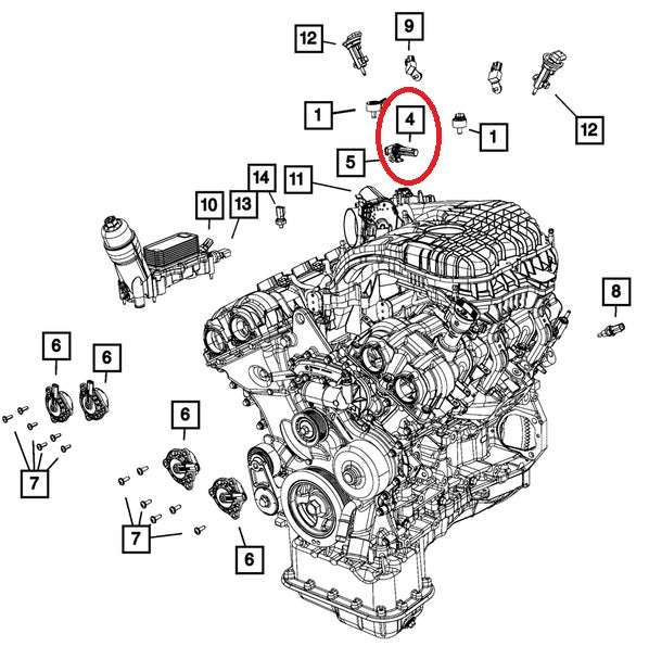 Sensor de posición del cigueñal Jeep cherokee Wrangler