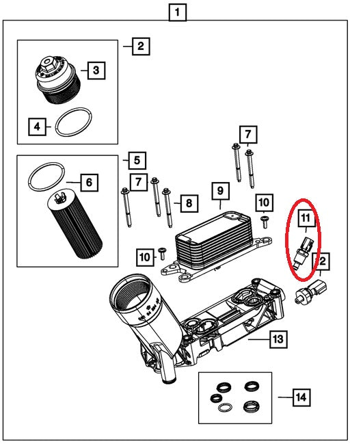 Sensor temperatura agua Jeep Gran Cherokee Compass Wrangler Renegate