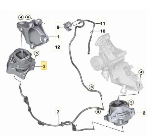 Soporte de motor R Y L  BMW  B38 SERIE 1 2 3 4