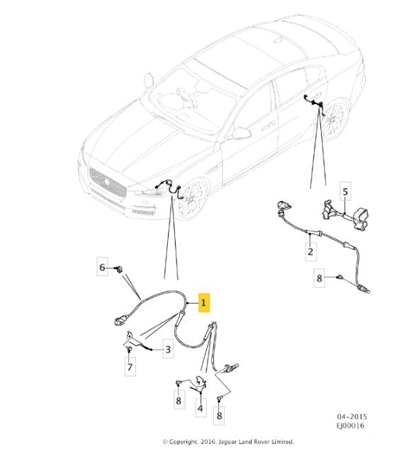 Sensor ABS para  Jaguar  XE XF y LandRover