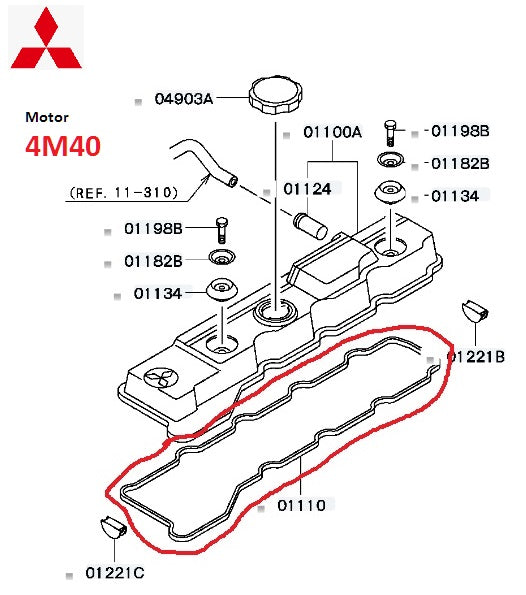 Empaque de tapa de motor MITSUBISHI montero 4M40