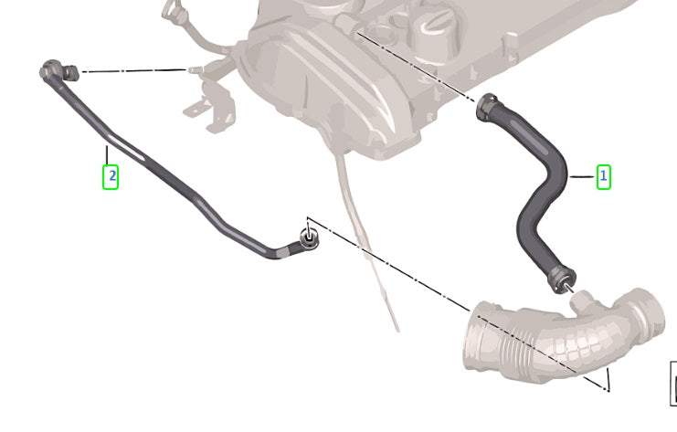 Manguera adjunta a la admision de aire BMW 114I 118I 120i 316i 320i