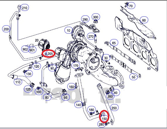 Oring  para el turbo Mercedes Benz  Motor 270910