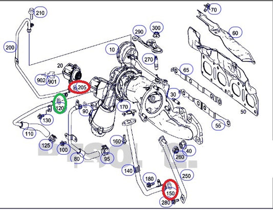 Oring  para el turbo Mercedes Benz  Motor 270910
