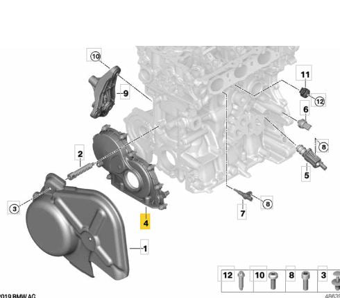 Tapa de la cadena BMW  X1 F48 216i Motor B38A15M1