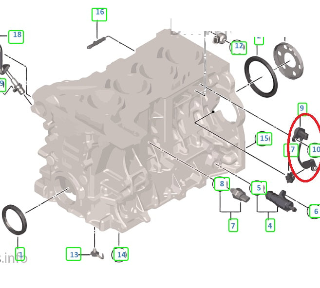 Sensor de posición del cigueñal BMW motor N20 N26