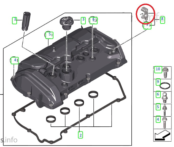 Sensor de posición del arbol de levas BMW motor N13, 114i 116i 118i 120i 316i 320i