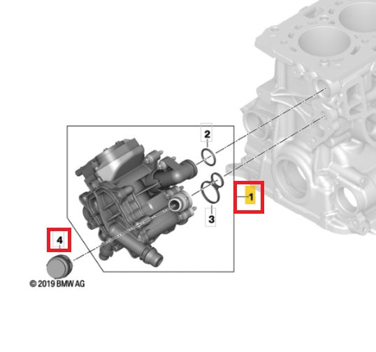 Termostato BMW motor  B38 B48 Serie 1 2 3 4 5 7 X3 X4