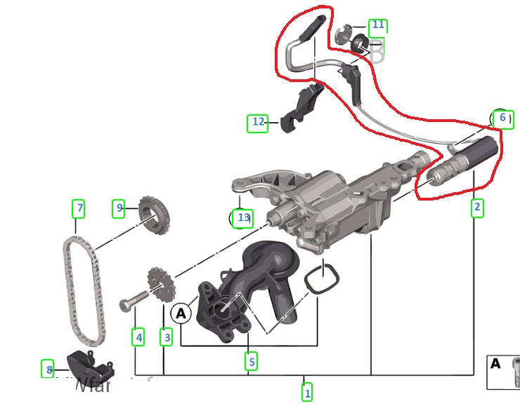 Valvula de control de flujo bomba de aceite  BMW serie 1 y 3 motor N13