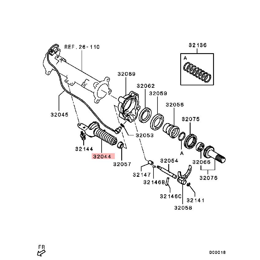 Actuador de embrague de rueda libre Mitsubishi 2000-2016,  L200