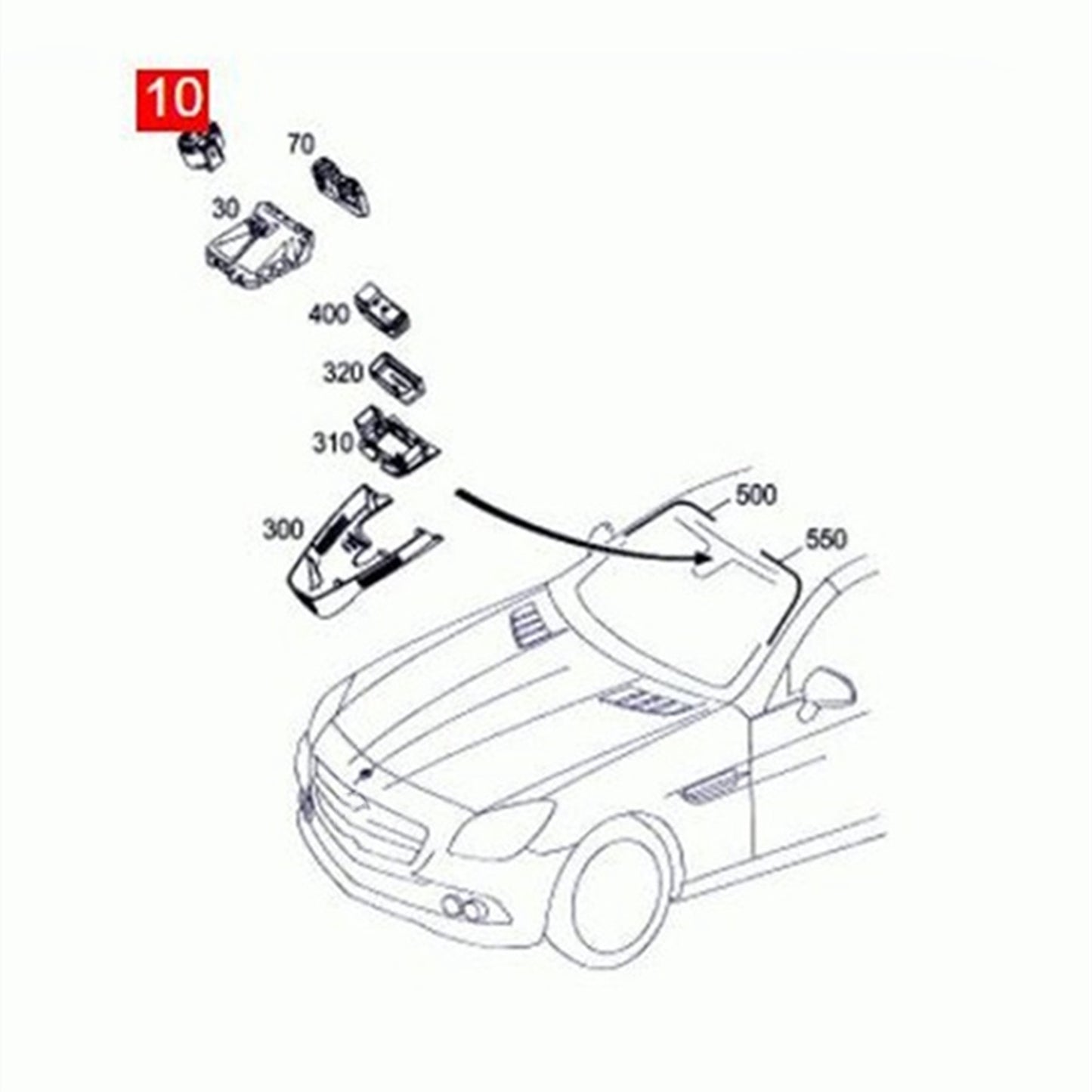 Sensor de lluvia para MERCEDES-BENZ C W204 C180 C220 C230 C260 E300 E350