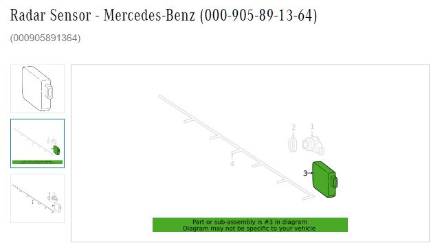 Sensor de radar Mercedes-Benz