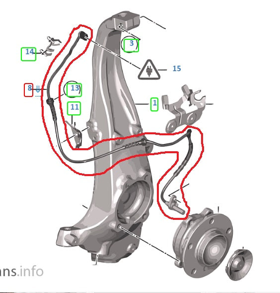 Sensor ABS delantero BMW serie 5, 6 y 7