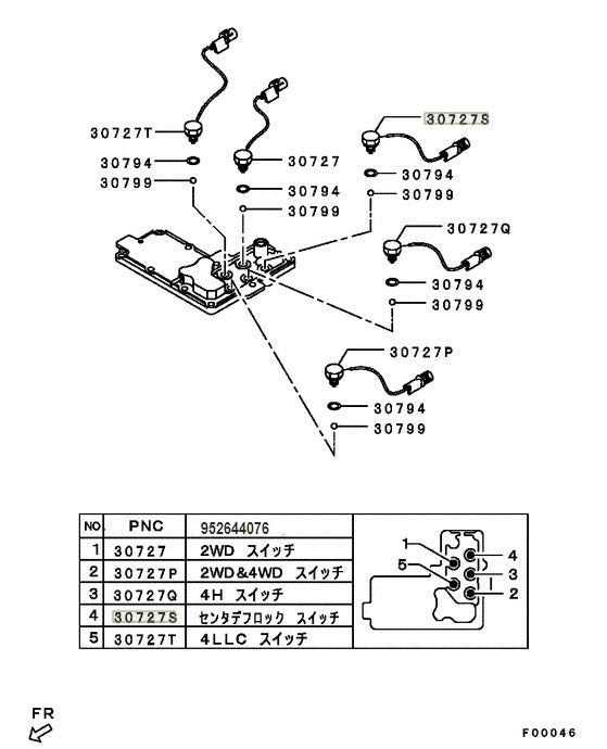 Switch Caja Transferencia 4x4 Mitsubishi Montero MR58015#