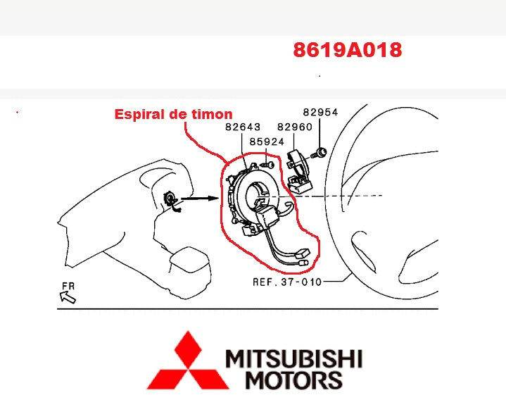 Cinta airbag timon  Mitsubishi Montero Lancer Outlander L200